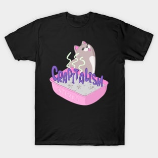 Crapitalism Stinks (Capitalism Stinks) Litterbox Cat T-Shirt